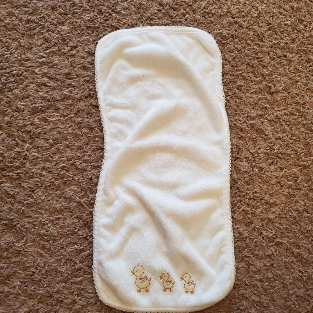 Vintage Carters Classics Baby‎ Burp Cloth Terry Cloth Embroidered Duck